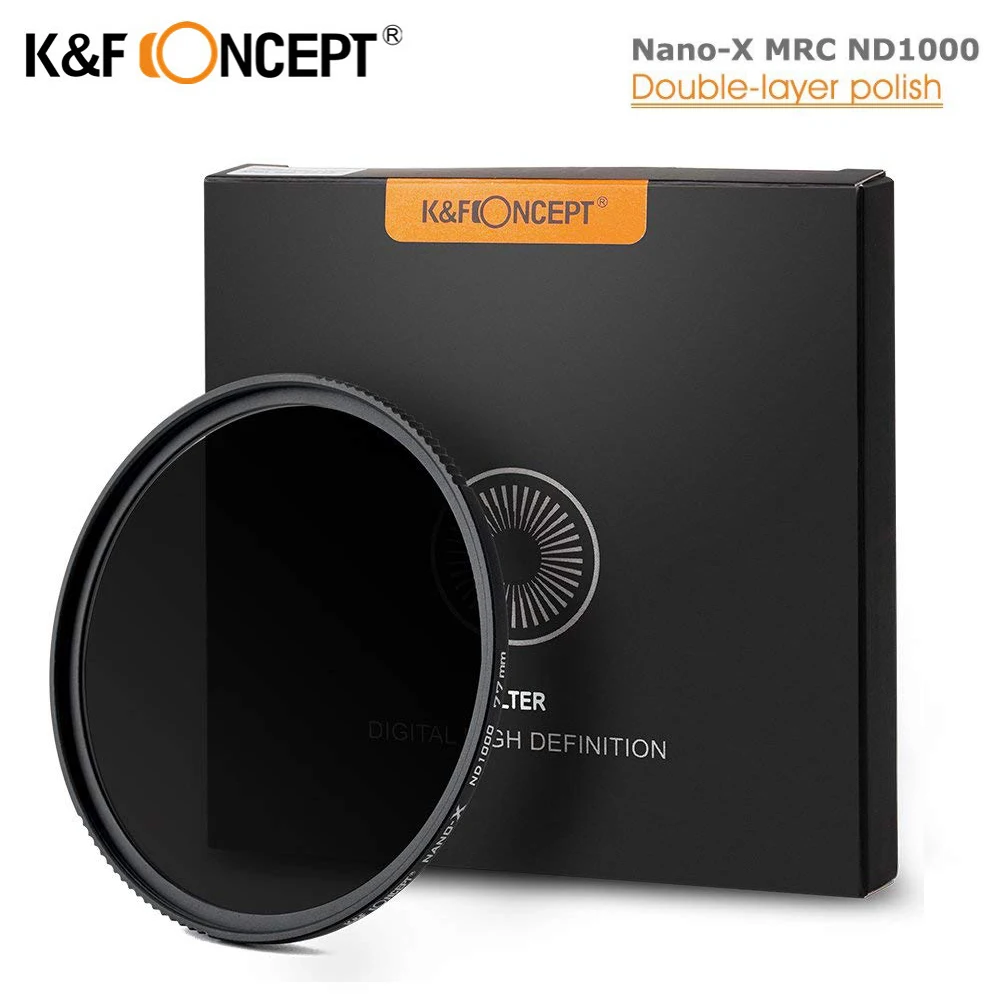 Фильтр нейтральной плотности K & F Concept ND1000 ND 10 Stop Nano X MRC 52 мм 58 62 67 72 77 82 мм|Фотофильтры для объективов| |