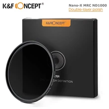K&F Concept ND1000 ND Filter 10 Stop Nano-X MRC Neutral Density 52mm 58mm 62mm 67mm 72mm 77mm 82mm Camera Variable Lens Filter