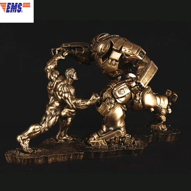 

The Avengers Iron Man MK44 Hulkbuster VS Hulk GK Resin Imitation Bronze Limited Quantity Statue Action Figure Decoration X77