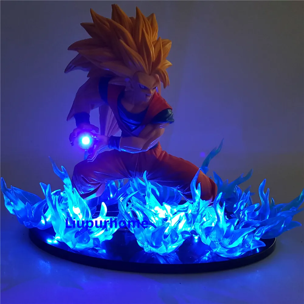 Dragon Ball лампа DBZ Goku Супер Saiyan 3 синий огонь светодиодные ночники Dragon Ball Супер Kakarotto Goku DIY детская настольная лампа MY1