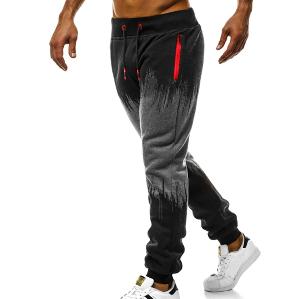 Модные мужские спортивные штаны для бега и фитнеса, повседневные свободные спортивные штаны со шнурком, мужские мешковатые джинсы, мужские брюки