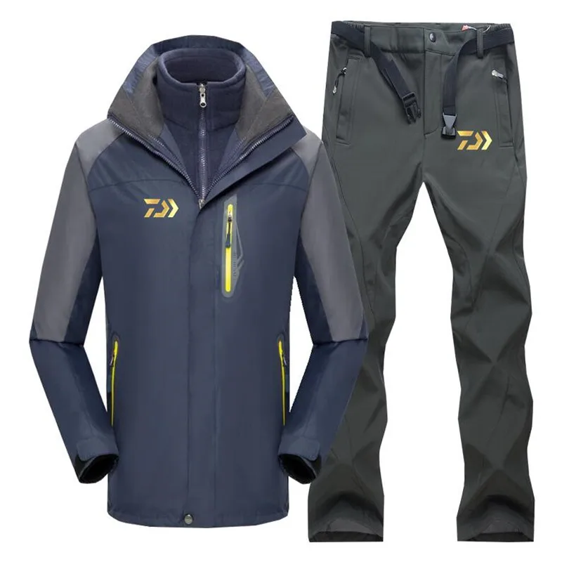Рубашка для рыбалки, Осень-зима, мужская спортивная походная куртка для альпинизма и рыболовные штаны, Флисовая теплая одежда для рыбалки на открытом воздухе