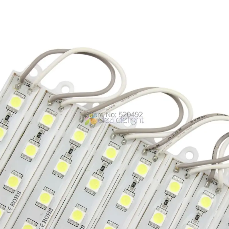 100 шт супер яркий DC 12 V 5 светодиодный s 5050 SMD Холодный белый водонепроницаемый светодиодный модуль лампы оптом