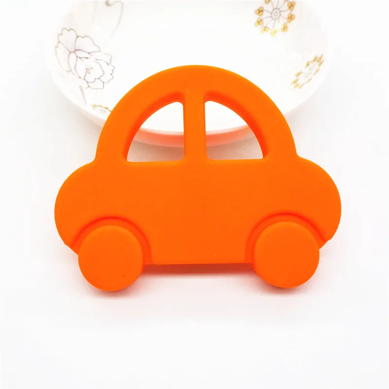 Chenkai 2 шт силиконовый Прорезыватель Автомобиль DIY Детская соска пустышка Жевательная сенсорная Подвеска для изготовления ювелирных изделий Аксессуары для игрушек Монтессори - Цвет: Orange