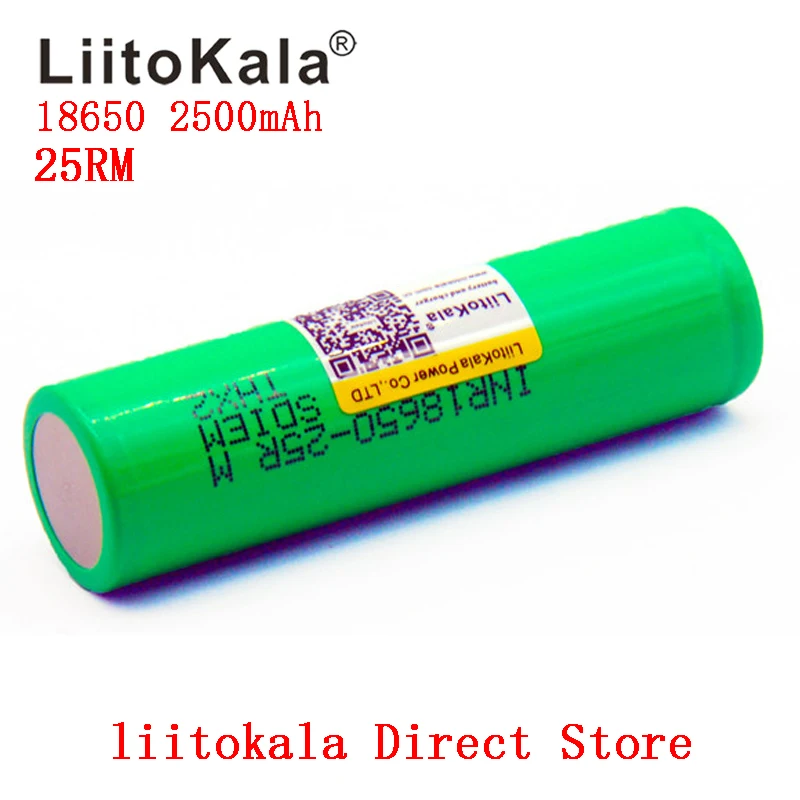 Liitokala 18650 2500 мАч батарея INR18650 25 RM 20A разрядка литиевых батарей