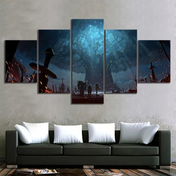 

5 Piece World of Warcraft Decor Painting Battle for Game Painting Home Decor Wall Art