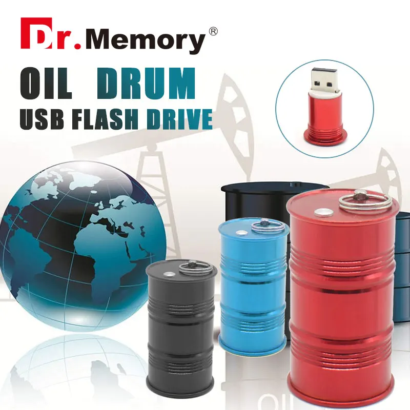 

Cool Oil Drum USB Flash Drives 4GB 8GB 16GB 32GB Pen Drive Personalized Memory Stick Flashdisk on Key Pendrive Creative Gifts
