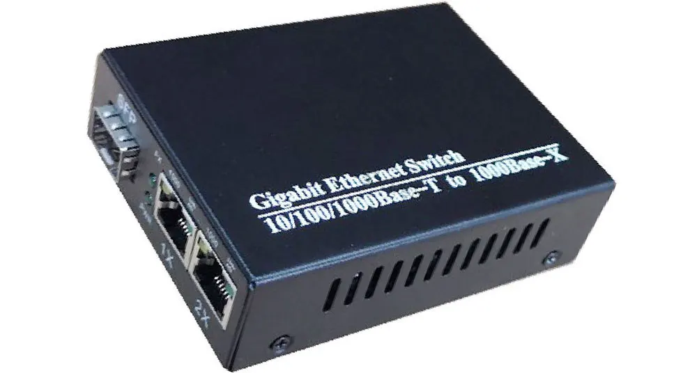 Гигабитный медиаконвертер 1 sfp в 2 rj45 UTP гигабитный оптоволоконный ethernet для ip-камеры 10/100/1000 м