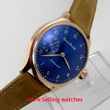 44mm parnis caja Oro Rosa amarillo claro dial big pilot 6497 movimiento de la mano