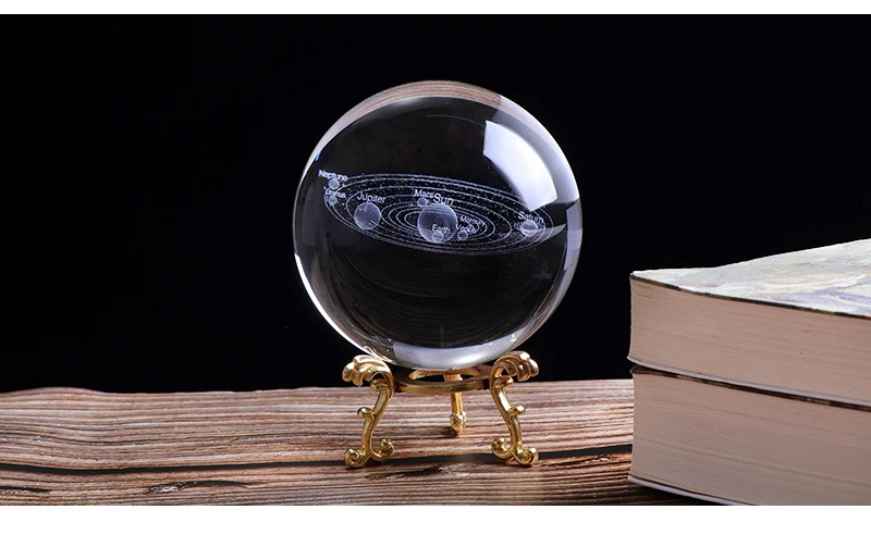 3D солнечная система хрустальный шар планеты стеклянный шар с лазерной гравировкой Глобус Миниатюрная модель домашний декор Подарочный орнамент 60 мм для дропшиппинг