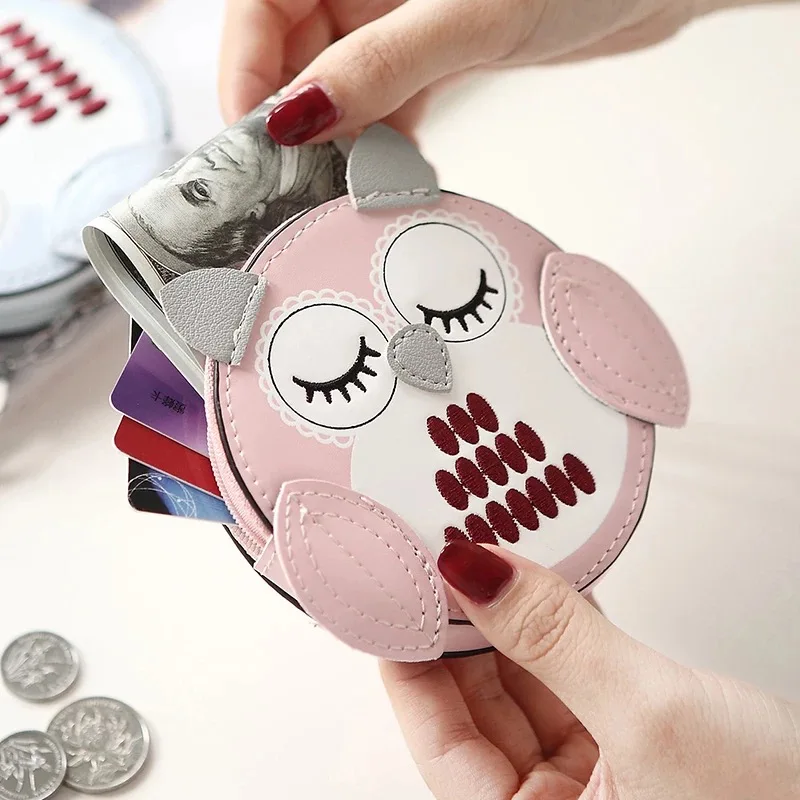 

Lady beibei new design cute coin purses lovely Owl pattern 6 Colors girls wallet Small Coin Purse Women Zipper Key change Purse