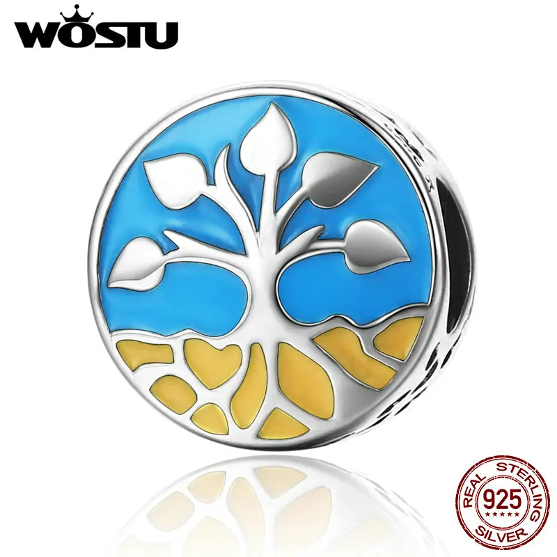 

WOSTU 100% Real 925 Sterling Silver Tree of Life Beads Fit Original WST Charm Bracelet DIY Jewelry Accessories Gift CQC170