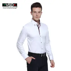 Стильные и Модные Итальянскиe Брендовые Мужские Рубашки 7 Camicie Стиль Идеальный Свадебный Вариант С Длинным Рукавом Европейских Батальных