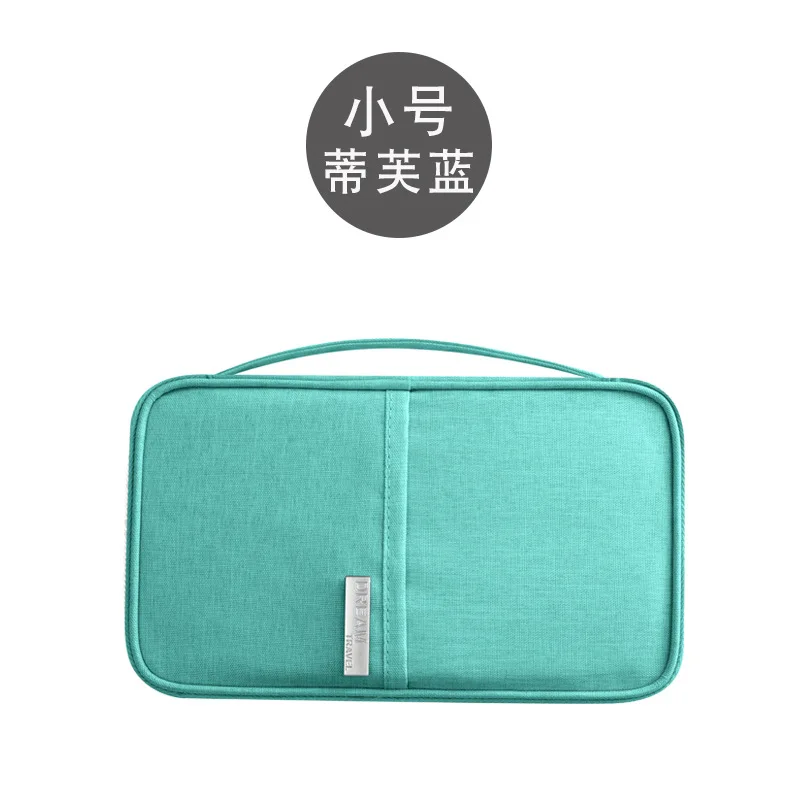 Men& Women Multifunctional Passport Wallet Credit Card Holder Long Zipper Organizer Wallets Coin Purse Travel Money Clutch Bag - Цвет: Small Light Blue