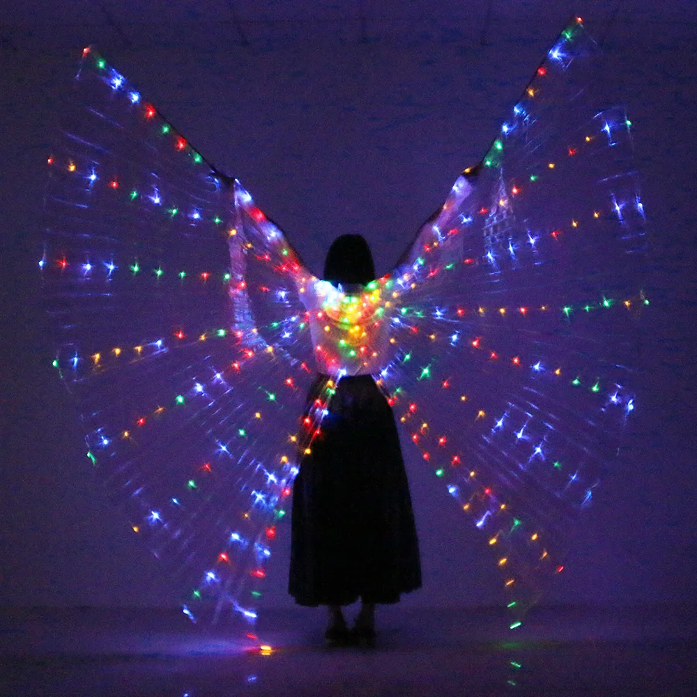 Открытый стиль светодиодный реквизит для сценического выступления для женщин, танцевальных девушек, Светодиодный светящийся светильник ISIS, крылья, костюм, светодиодный, крылья с палочками