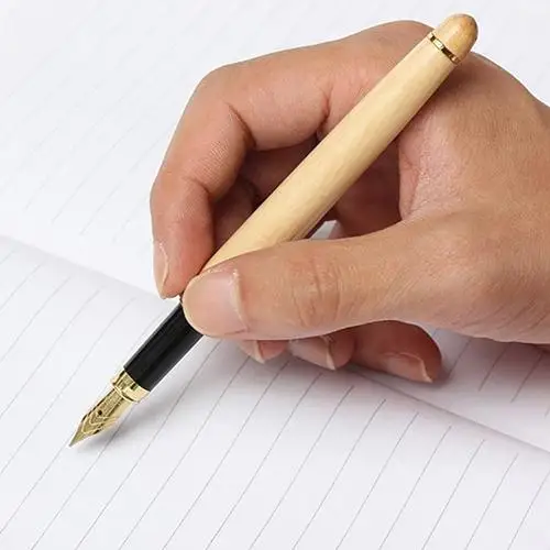 

New Fashion Student Teacher Wood Fluent Writing Fountain Pen Birthday Business Gift