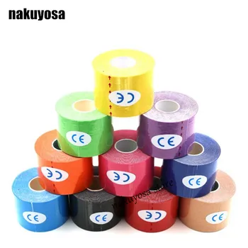 

5rolls 5cm x 5m kinesiology tape Cotton tape Elastic Adhesive Muscle Bandage Strain Injury Support vendaje neuromuscular