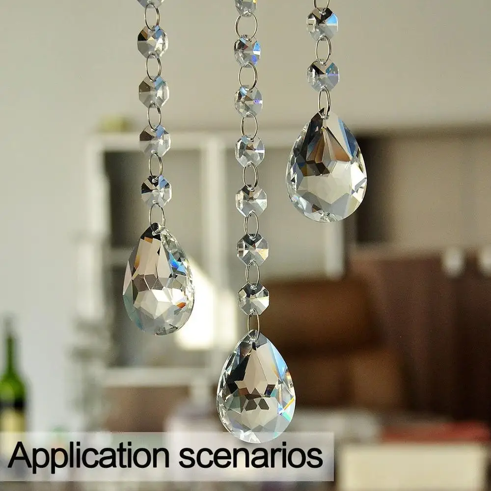 H&D 10pcs 50mm Clear Crystal Faceted Chandelier Prisms Drop Pendants Lamp Candle Holders Parts cut face water drop shape crystal pendant