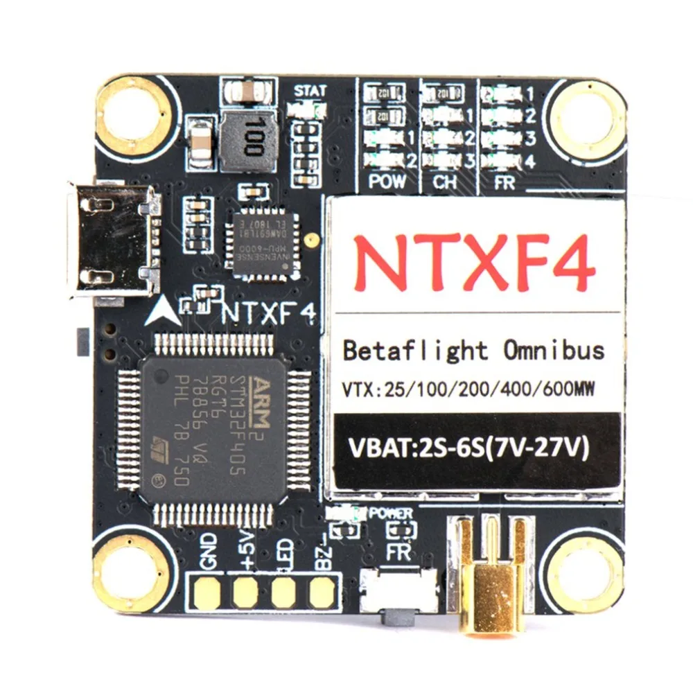 

NTXF4 F4 Flight Controller OSD Integrated 5.8G 48CH PIT/25/100/200/400/600mW VTX 5V BEC For RC Models Racing Drone Model Parts