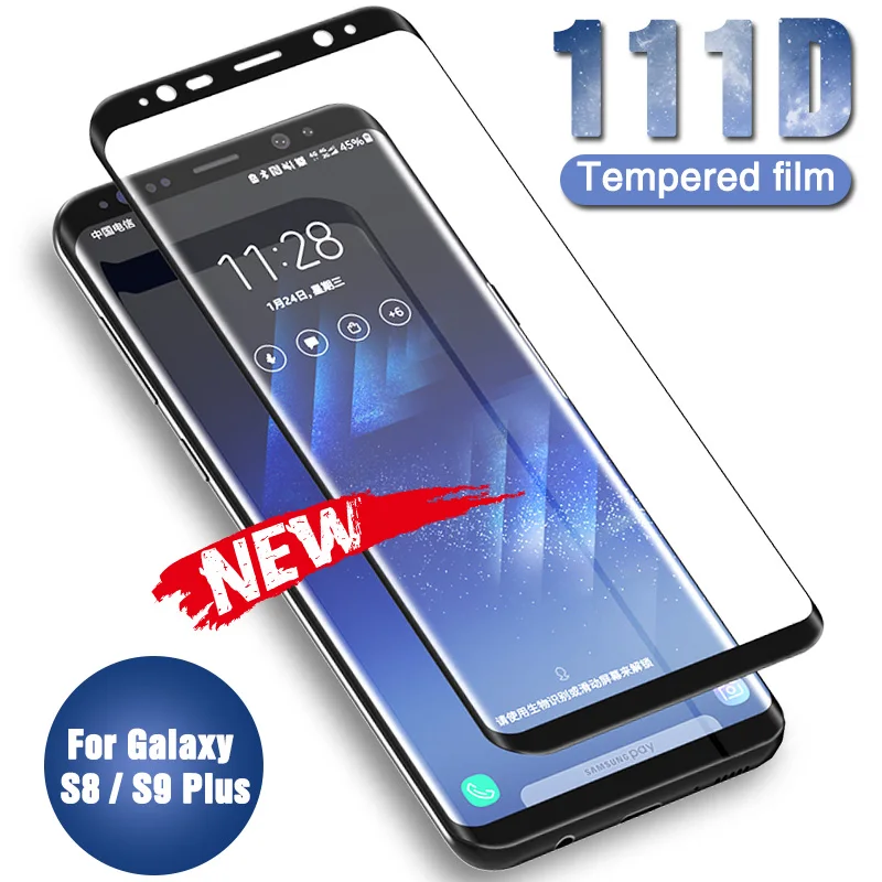 

111D Full Curved Tempered Glass For Samsung Galaxy S8 S9 Plus Note 8 9 Screen Protector On The S8 S9 S7 S6 Edge Protective Film