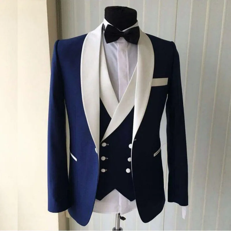 Мужской костюм-смокинг Y-489 trajes de hombre Модный облегающий блейзер из 3 предметов