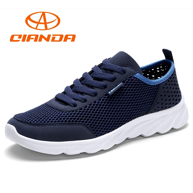 

QIANDA Summer Breathable Running Shoes Men Mesh Sneakers for Man Comfortable Light Walking Wear-resisting Jogging Sport Shoe