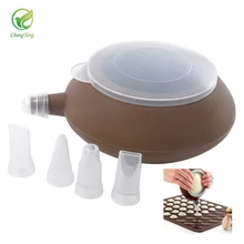 ChangYang коричневый силиконовый горшок для печенья "макарон" Еда градусов трубопроводы горшок десерт декораторы для молока соус макарон, декор горшок