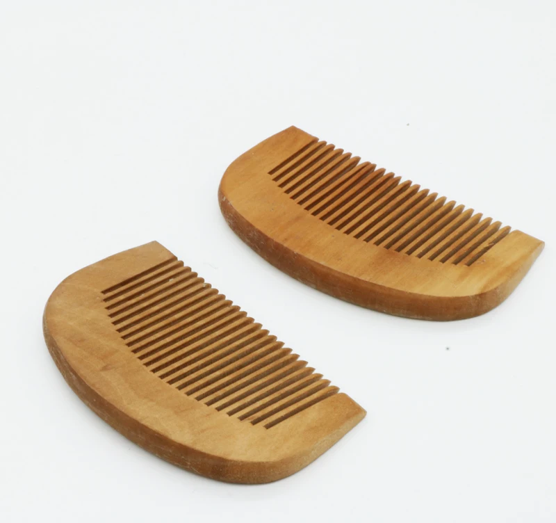 

200 pcs Natural Peach Wood Comb Beard Fine Tooth Head Massage Anti-static Hair Care Tool jk168