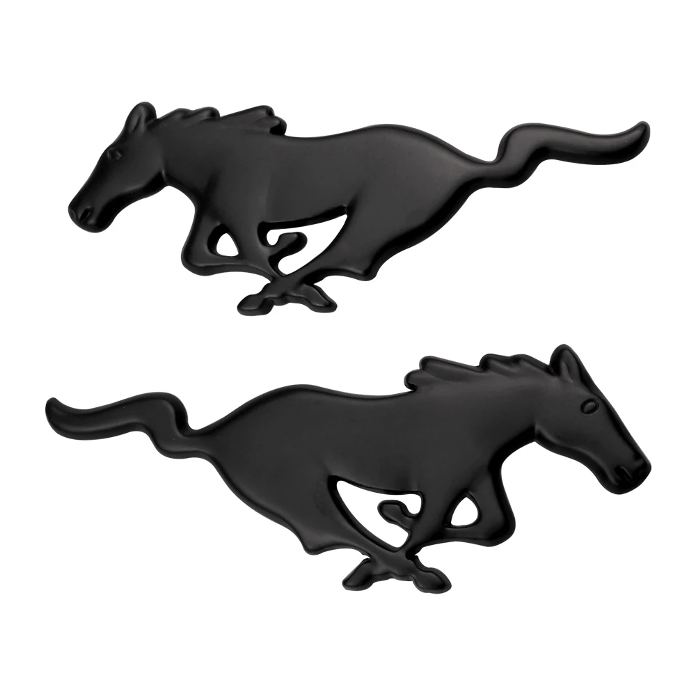 1 Pair 3D Metal Horse Car Sticker Motorcycle Auto Emblem