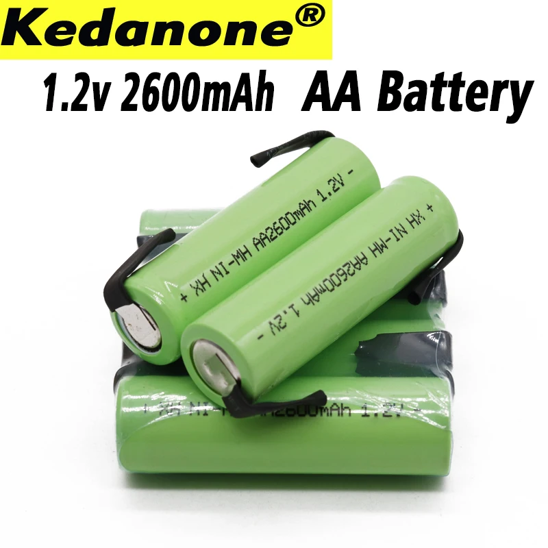 

1.2V AA NI MH Rechargeable Battery 2600mAh aa battery Green shell with pins for Philips toothbrush Shaving electric toothbrush