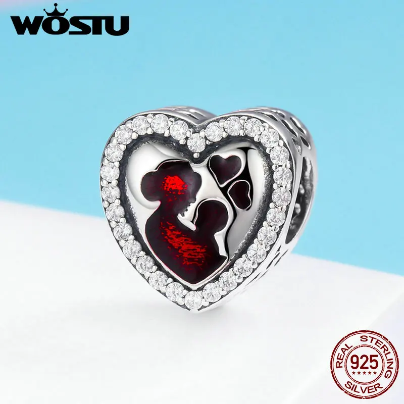 WOSTU Hot Sale 100% 925 Sterling Silver Best Love For MOM Charm fit Bead Bracelet DIY Jewelry Birthday Gift For Mother DXC634