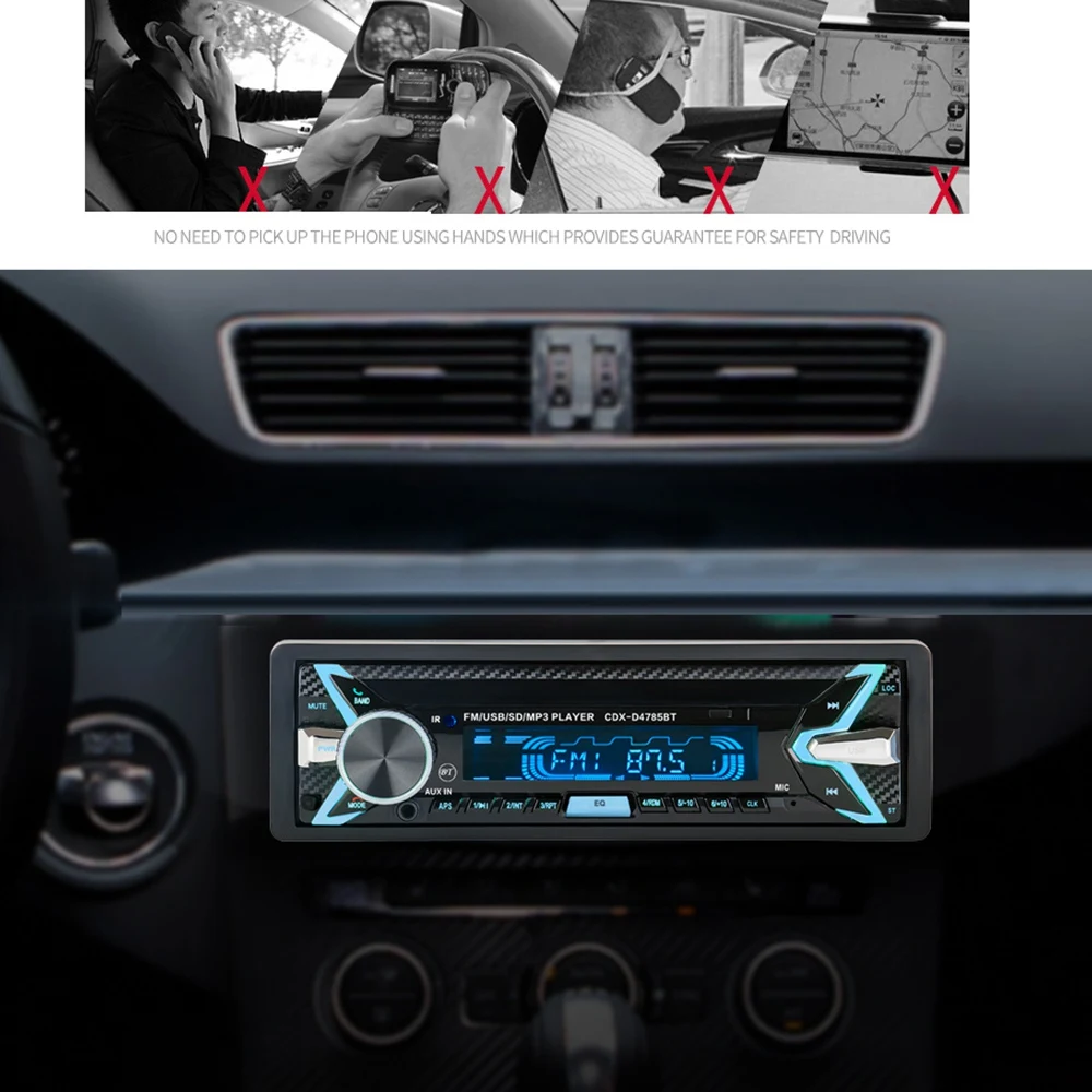 Bluetooth Универсальная съемная панель Автомобильный MP3-плеер 4785 автомобильный стерео аудио плеер Дистанционное управление USB/SD/MMC кардридер