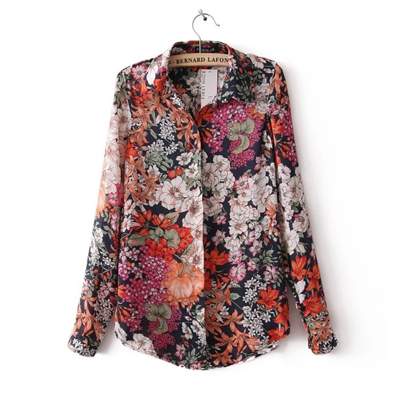  2019 Vintage flower shirt women blouse Shirt modis vadiming sheining zaraing women blouse kimono