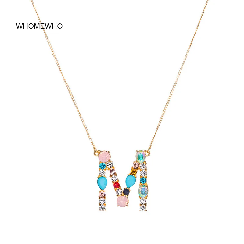 

Gold Chain Resin Stone Bamboo 26 Letters Alphabet A-Z Minimalist Initial Pendant Necklace Korean Fashion Party Club Neck Jewelry