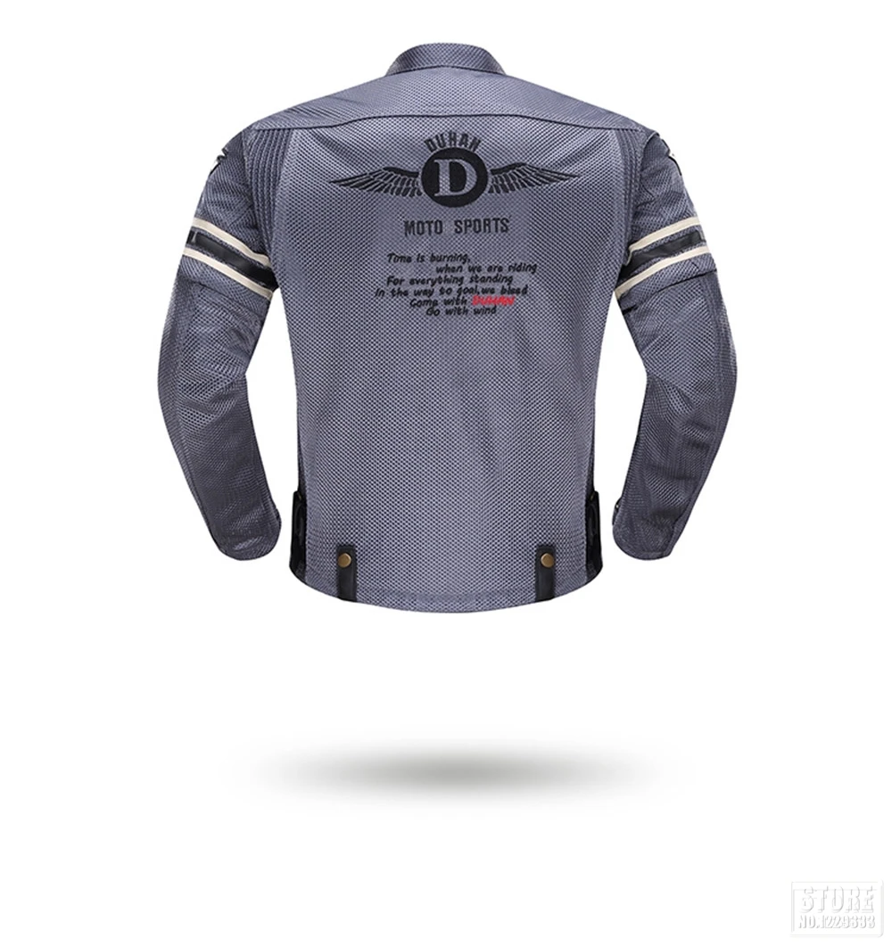 DUHAN мотоциклетная куртка Мужская дышащая сетка гоночная Защитная Экипировка съемный протектор Ретро летняя мотоциклетная куртка одежда для верховой езды