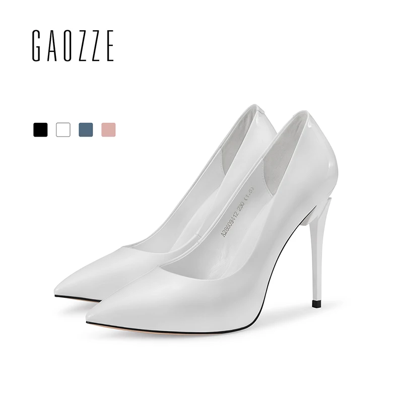 

GAOZZE Fashion Patent Leather Pointed Toe Stiletto High Heels Solid Color Office Shoes Female Slip-On Women Pumps Shoes 2018 New
