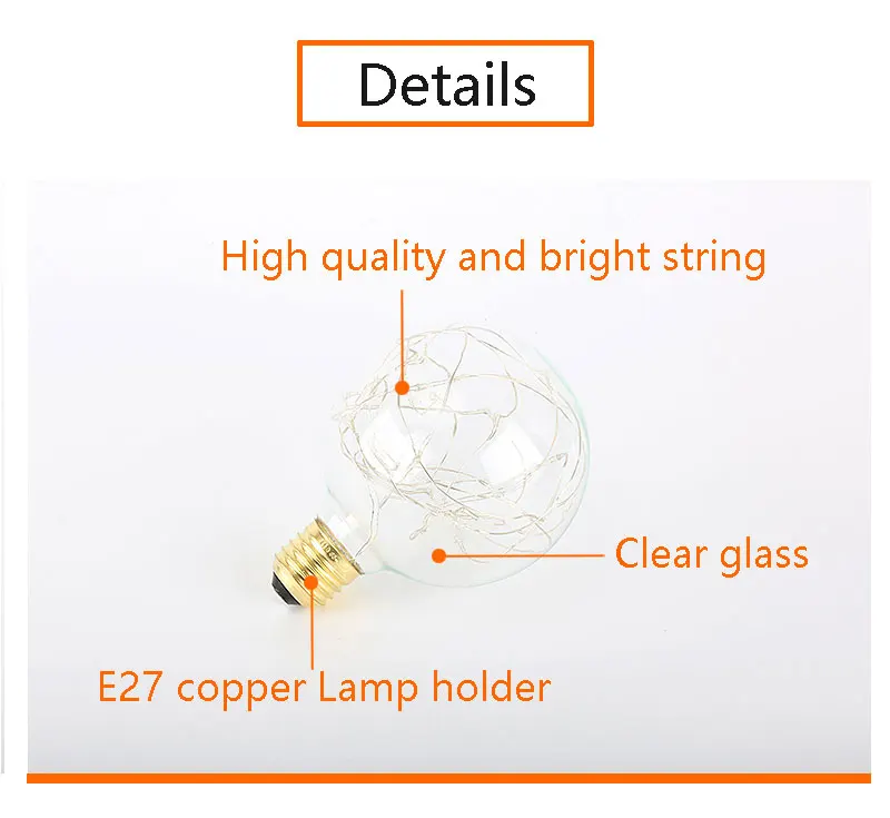 Винтажный дизайнерский Сказочный светодиодный светильник E27 85 V-265 V RGB, светодиодный светильник с нитью накаливания, ретро светодиодный светильник Эдисона, праздничная гирлянда G95 110V 220V