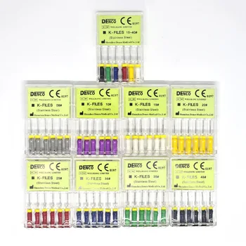 

6PCS/SET Mani K-Files 25mm Stainless Steel Dental Endo Root Canal Hand Files WH998