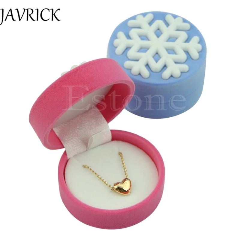 

JAVRICK Lovely Velvet Snowflake Rings Necklace Jewelry Display Gift Box Case Container