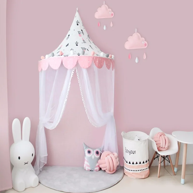 Baby Crib Netting Nordic Style Cotton Reading Corner Half Moon