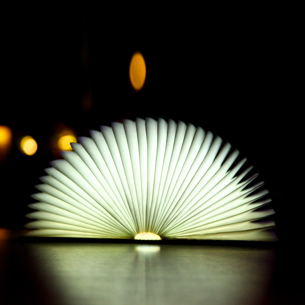 

Portable LED Book Light Wooden Folding Book Lamp Desk Nigh Light Christmas USB Port Warm White Color Books Nightlight Lamp Book
