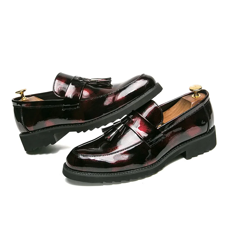 cool designer shoes men mixed colors tassel footwear luxury brand camouflage italian formal dress evening moccasins homme flats (3)