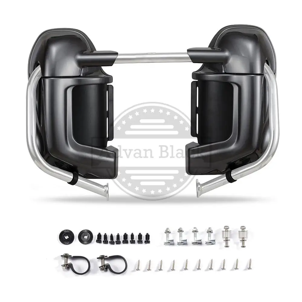 Advan Black Charcoal Pearl Lower Vented Fairings For Harley Davidson