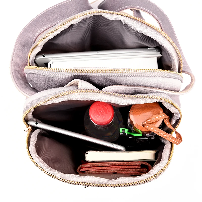 2018 Women Leather Backpacks For Girls Sac a Dos School Backpack Female Travel Shoulder Bagpack Ladies Casual Daypacks Mochilas