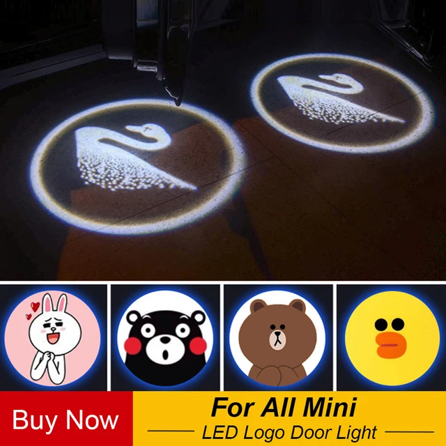 2pcs Cartoon Wireless Car Shadow Door Light Laser Projector Logo Led 2pcs Cartoon Wireless Car Shadow Door Light Laser Projector Logo Led Welcome Lamp For Mini Cooper Jcw Styling Accessories