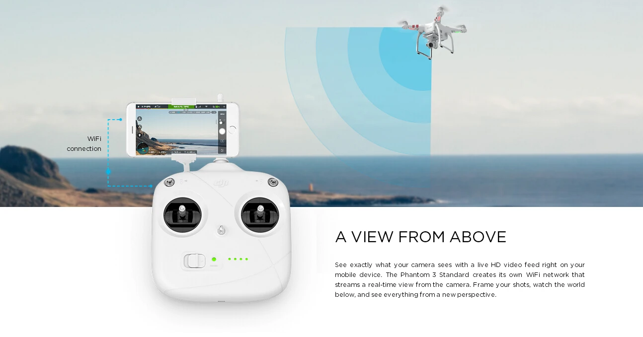 DJI Phantom 3 Standard FPV With 12MP Camera Shoots 2.4K Video RC Quadcopter RTF Not Advanced Or Professional