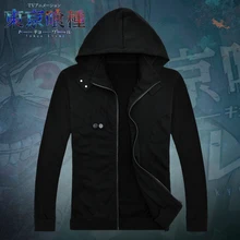 Черные хлопковые толстовки с капюшоном в стиле аниме-атрибутика в стиле японского вурдалак Kaneki Ken Косплей