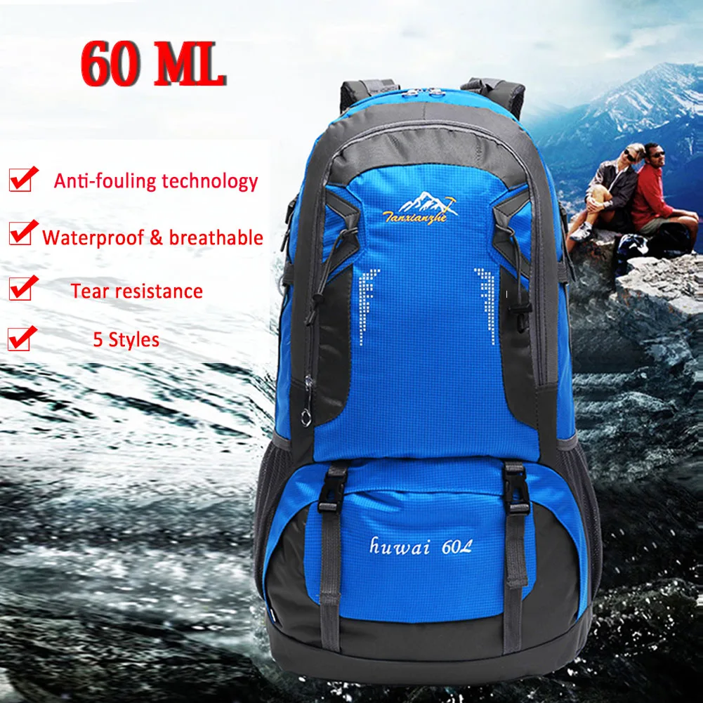 60L Outdoor Backpack Hiking Bag Camping Travel Waterproof Mountaineering Pack