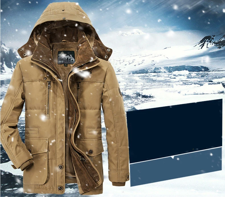 AFS JEEP, брендовая зимняя куртка, Мужская, толстая, теплая, парка, пальто с капюшоном, воротник, съемная шапка, шерстяная подкладка, мужские зимние парки, пальто для мужчин