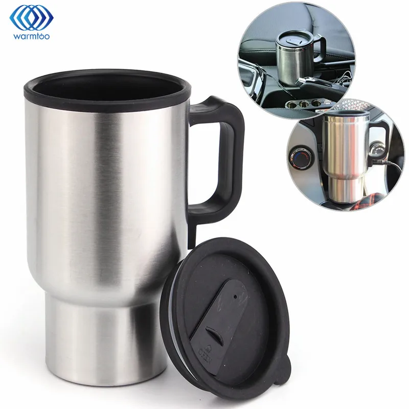 Car Hot Kettle 450ml Vehicle Mounted Thermal Travel Cup Handy Cup thermostat Bottle Coffee Heated Mug Water Heater 12V